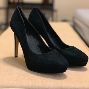 White House Black Market Suede Black Pumps